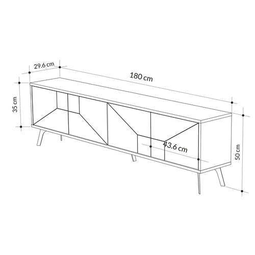 Comodă TV DORA 4 uşi 180 cm, Opțiuni culoare - Maroom