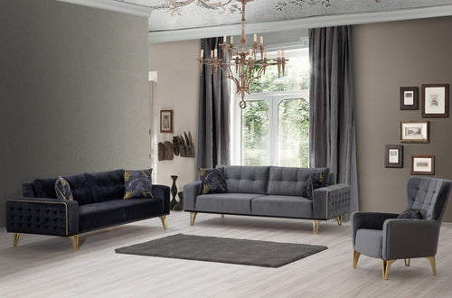 Canapea extensibilă 3 locuri SEMENTA Gold 220 cm, Easy clean, Opțiuni culoare