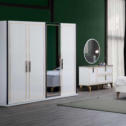 Dulap SEMENTA 2 uşi glisante cu oglinda 244 x 213 cm - Maroom