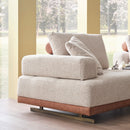 Colțar modular extensibil ASTRA cu șezlong 330 x 180 cm, Crem-Maro - Maroom