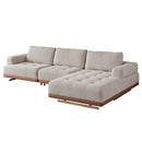 Colțar modular extensibil ASTRA cu șezlong 330 x 180 cm, Crem-Maro - Maroom