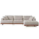 Colțar modular extensibil ASTRA cu șezlong 330 x 180 cm, Crem-Maro - Maroom