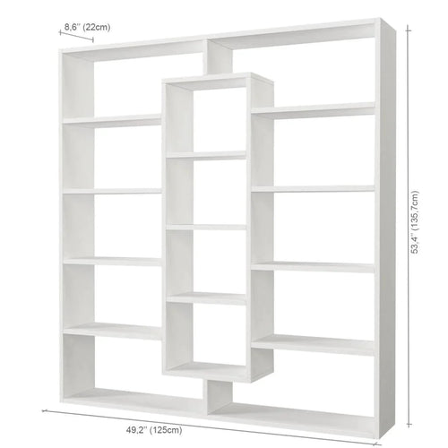 Bibliotecă OXFORD 14 rafturi 125 x 136 cm, Opțiuni culoare - Maroom