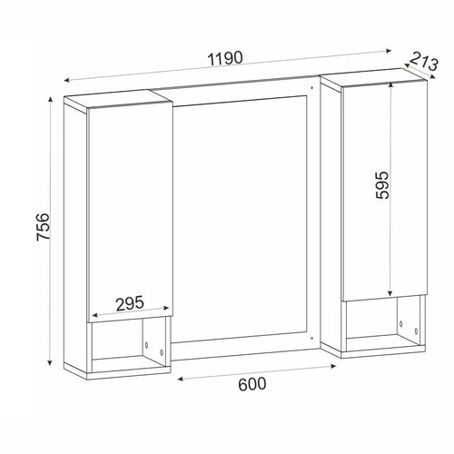 Dulap Baie HAPPY 2 uși, 2 rafturi 119 x 76 cm - Maroom