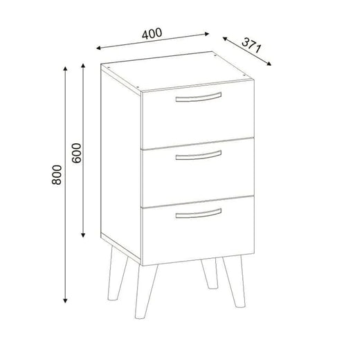 Comodă BONITA 3 sertare 40 x 80 cm - Maroom