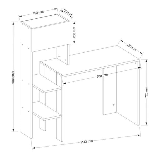 Birou ROBERTO 1 ușă  2 rafturi 90 x 45 cm - Maroom