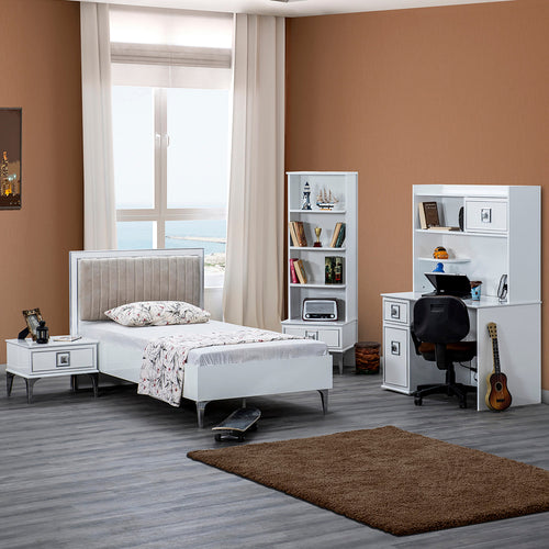 Bibliotecă OSLO 4 rafturi 1 sertar 55 x 168 cm - Maroom