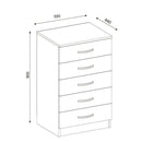 Comodă RIVER 5 sertare 55 x 90 cm