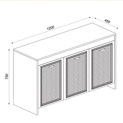 Comodă WHITNEY 3 uși 120 x 75 cm