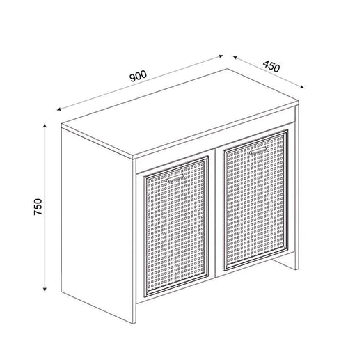 Comodă WHITNEY 2 uși 90 x 75 cm - Maroom