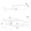Set comodă TV DUSTIN 1 ușa 7 rafturi 154 cm, Opțiuni culoare - Maroom