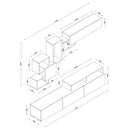 Set comodă TV HILDA 5 uşi 6 rafturi 210 cm, Opțiuni culoare - Maroom