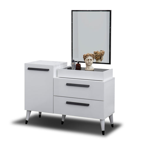 Comodă EMPOLI ALB 1 ușă 3 sertare 116 x 85 cm - Maroom