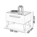 Noptieră EMPOLI ALB 1 sertar 59 x 45 cm - Maroom
