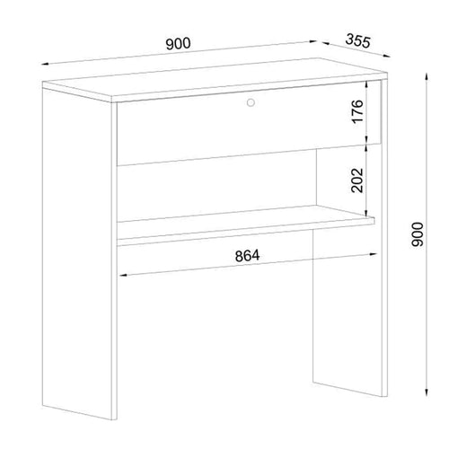 Consolă LOCKE 1 sertar, 1 raft 90 x 90 cm - Maroom