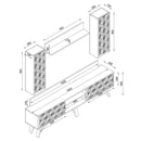 Set comodă TV YASMIN 4 uși 3 rafturi 180 cm - Maroom