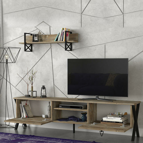 Set comodă TV CHLOE 2 uși 3 rafturi 180 cm - Maroom