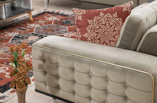 Canapea extensibilă 3 locuri SEMENTA Gold 220 cm, Easy clean, Opțiuni culoare