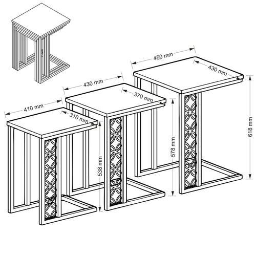 Set Măsuță FRIENDS 45 x 43 cm - Maroom