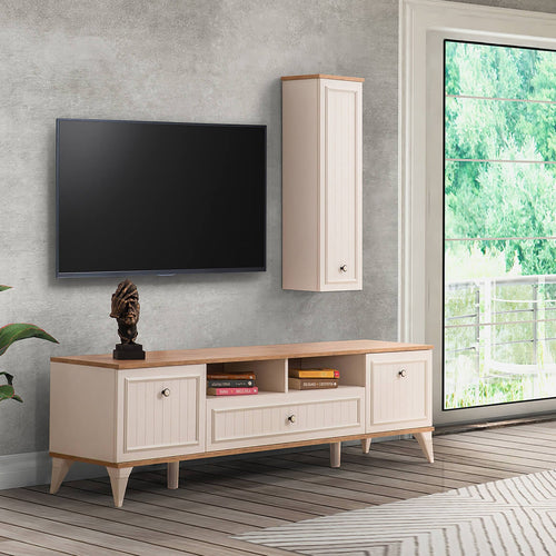 Comodă TV LENA 2 rafturi 2 uşi 1 sertar 197 cm - Maroom