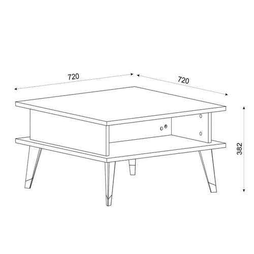 Măsuță cafea ZARA 1 raft 72 x 72 cm - Maroom