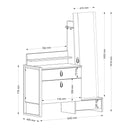 Masă de toaleta DYLAN 2 uși, 2 sertare 162 x 124 cm - Maroom