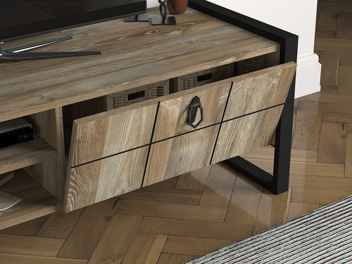 Set comodă TV DYLAN 2 uși 5 rafturi 185 cm, Opțiuni culoare - Maroom