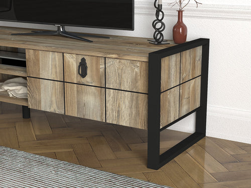 Set comodă TV DYLAN 2 uși 5 rafturi 185 cm, Opțiuni culoare - Maroom