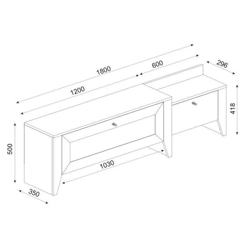 Comodă TV MONICA 2 uși 180 cm - Maroom