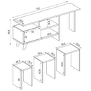 Comodă TV cu măsuțe ADRIANA 1 uşa 2 rafturi 120 cm - Maroom