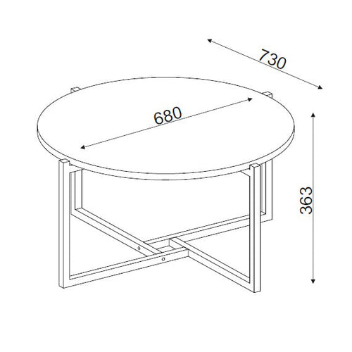 Măsuță cafea FRANK 68 x 73 cm - Maroom