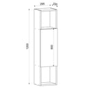 Dulap de perete JUSTIN 1 ușă, 2 rafturi 30 x 120 cm - Maroom