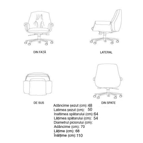 Scaun Consiliu Directorial SALDA 100 N, Opțiuni culoare - Maroom