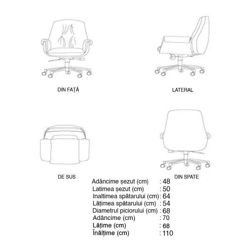 Scaun Consiliu Directorial SALDA 100 C, Opțiuni culoare - Maroom
