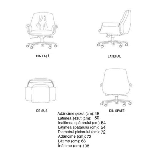 Scaun Consiliu SALDA 200 C, Opțiuni culoare - Maroom