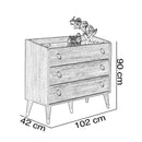 Comodă LUCAS 3 sertare 102 x 90 cm - Maroom