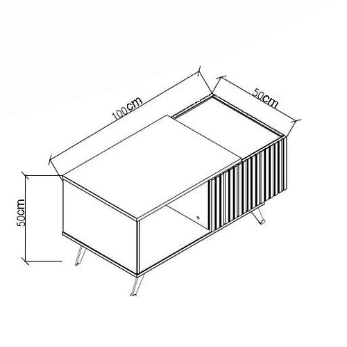 Masă cafea KAYRA 100 x 50 cm, Opțiuni culoare - Maroom