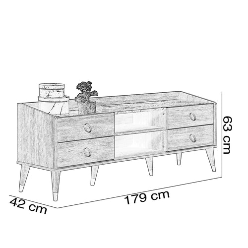 Comodă TV LUCAS 4 sertare 179 cm - Maroom