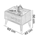 Noptieră LUCAS 1 sertar 62 x 50 cm - Maroom