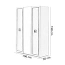 Dulap OSLO 3 uşi 136 x 198 cm - Maroom