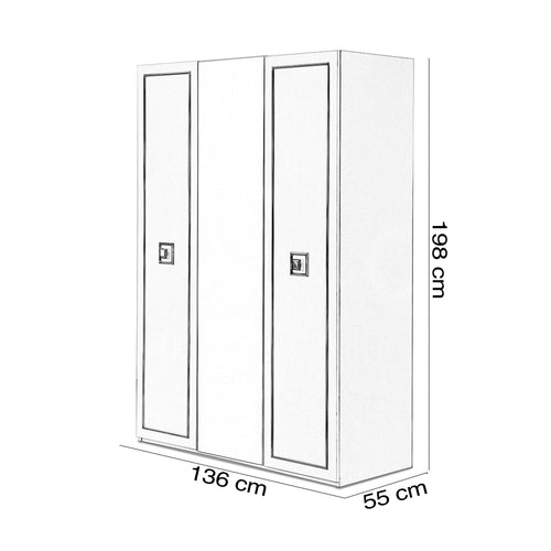 Dulap OSLO 3 uşi 136 x 198 cm - Maroom