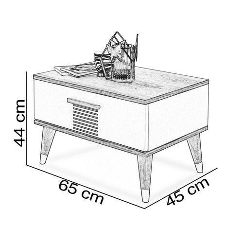 Noptieră FULYA 1 sertar 65 x 44 cm - Maroom