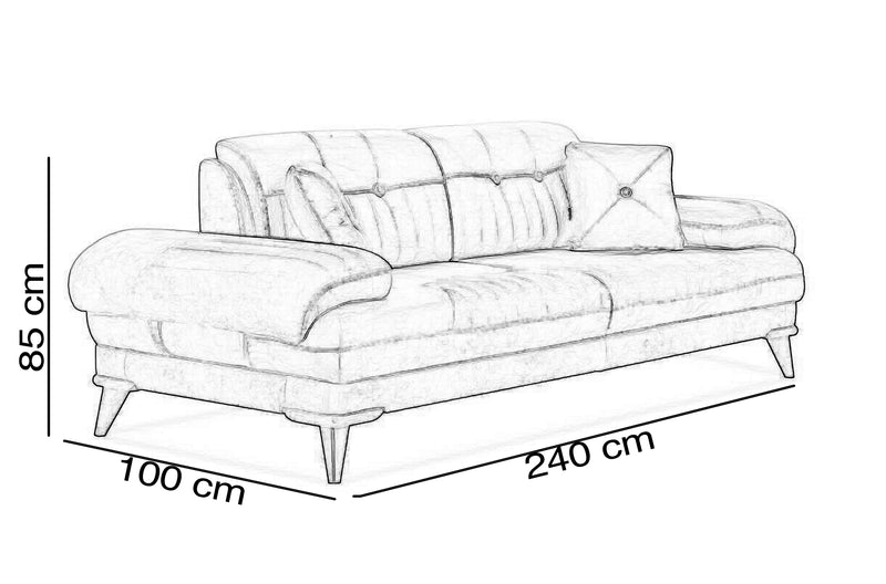 Canapea extensibilă 3 locuri NIRVANA 240 cm, Easy Clean, Opțiuni culoare