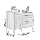 Comodă EMPOLI 1 ușă 3 sertare 116 x 85 cm - Maroom