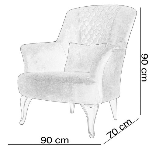 Fotoliu VENEDİK 90 cm, Easy clean, Opțiuni culoare - Maroom