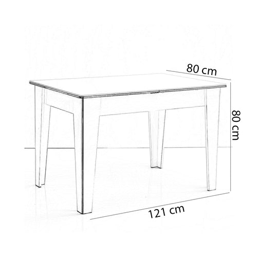 Masă extensibilă LOTTO 121 ( 156 ) x 80 cm, Nuc - Maroom
