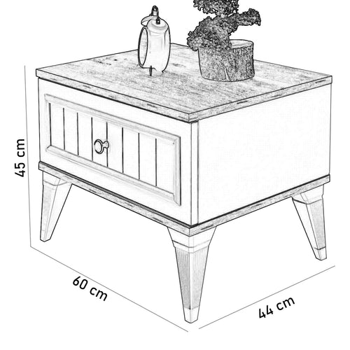 Noptieră LENA 1 sertar 60 x 44 cm - Maroom