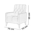 Fotoliu EMPOLI 75 cm, Easy clean, Opțiuni culoare - Maroom