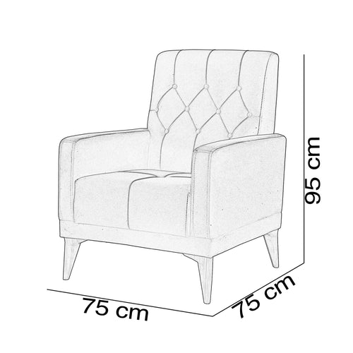 Fotoliu EMPOLI 75 cm, Easy clean, Opțiuni culoare - Maroom