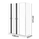 Dulap LOTTO 3 uși 136 x 201 cm, Nuc - Maroom